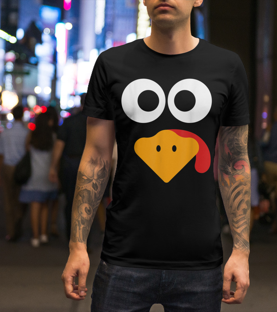 Cute Turkey Face Thanksgiving Humor T-Shirt