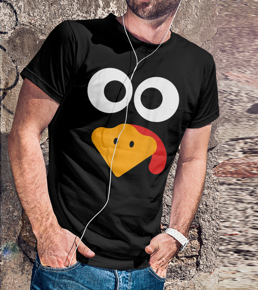 Cute Turkey Face Thanksgiving Humor T-Shirt