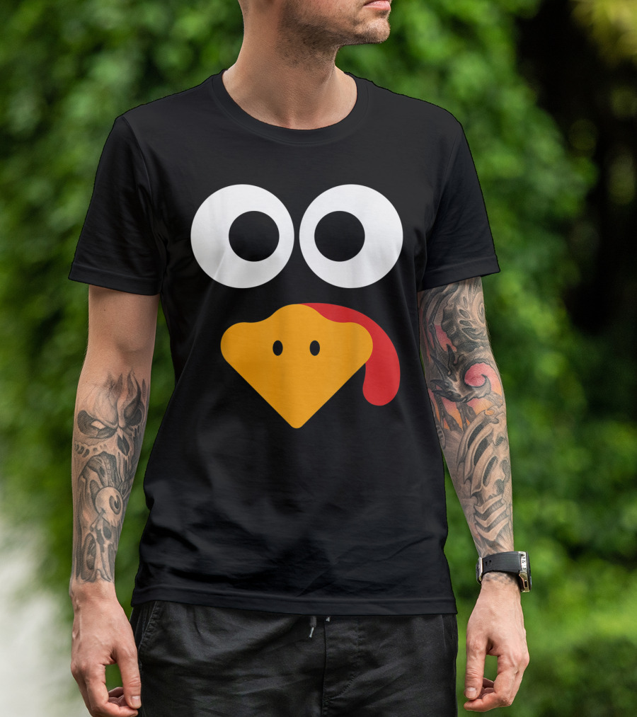 Cute Turkey Face Thanksgiving Humor T-Shirt