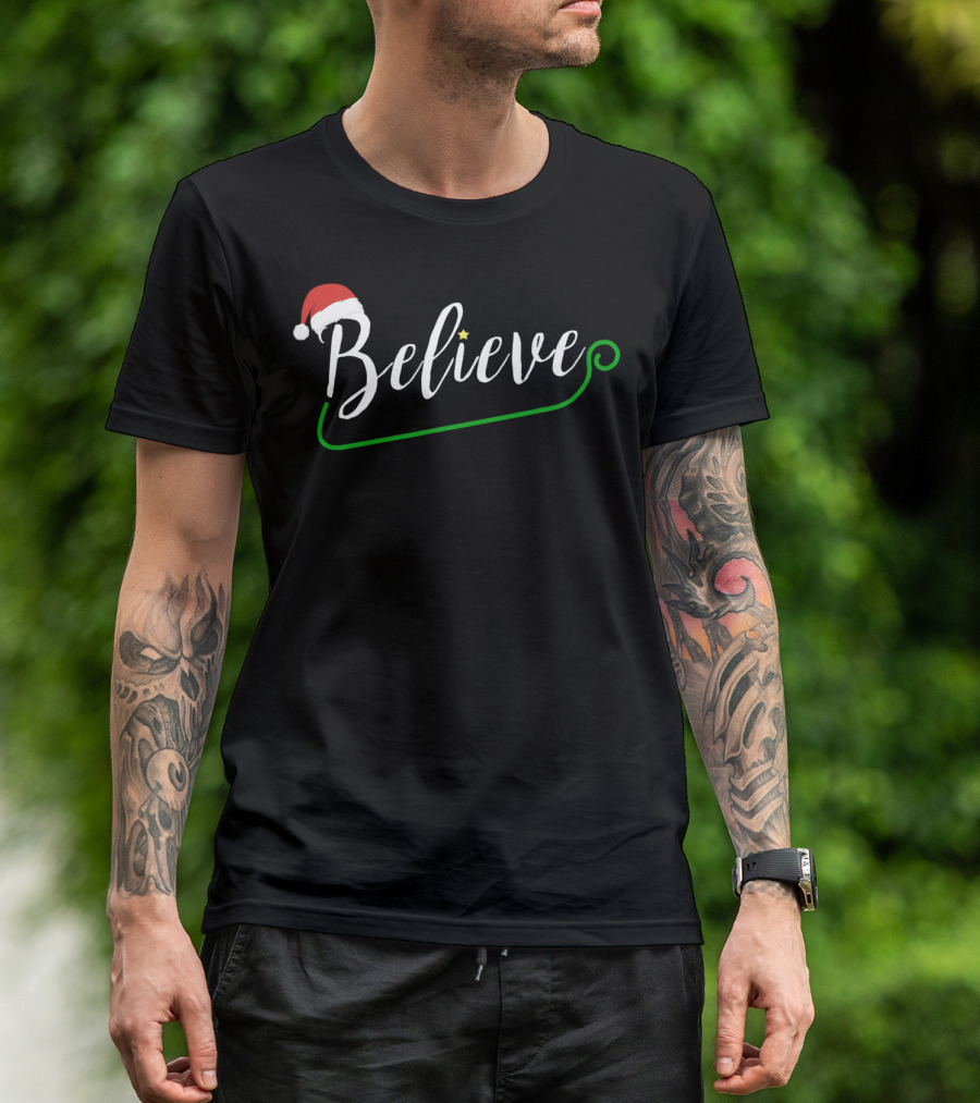 Believe Christmas Polar Express Funny T-Shirt