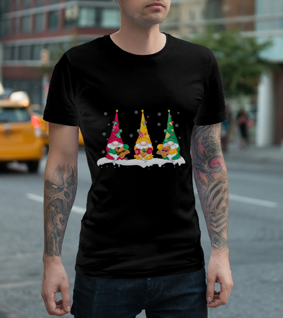 Lefse Making Team Gnome Nisse Tomte Christmas Snowflakes T-Shirt