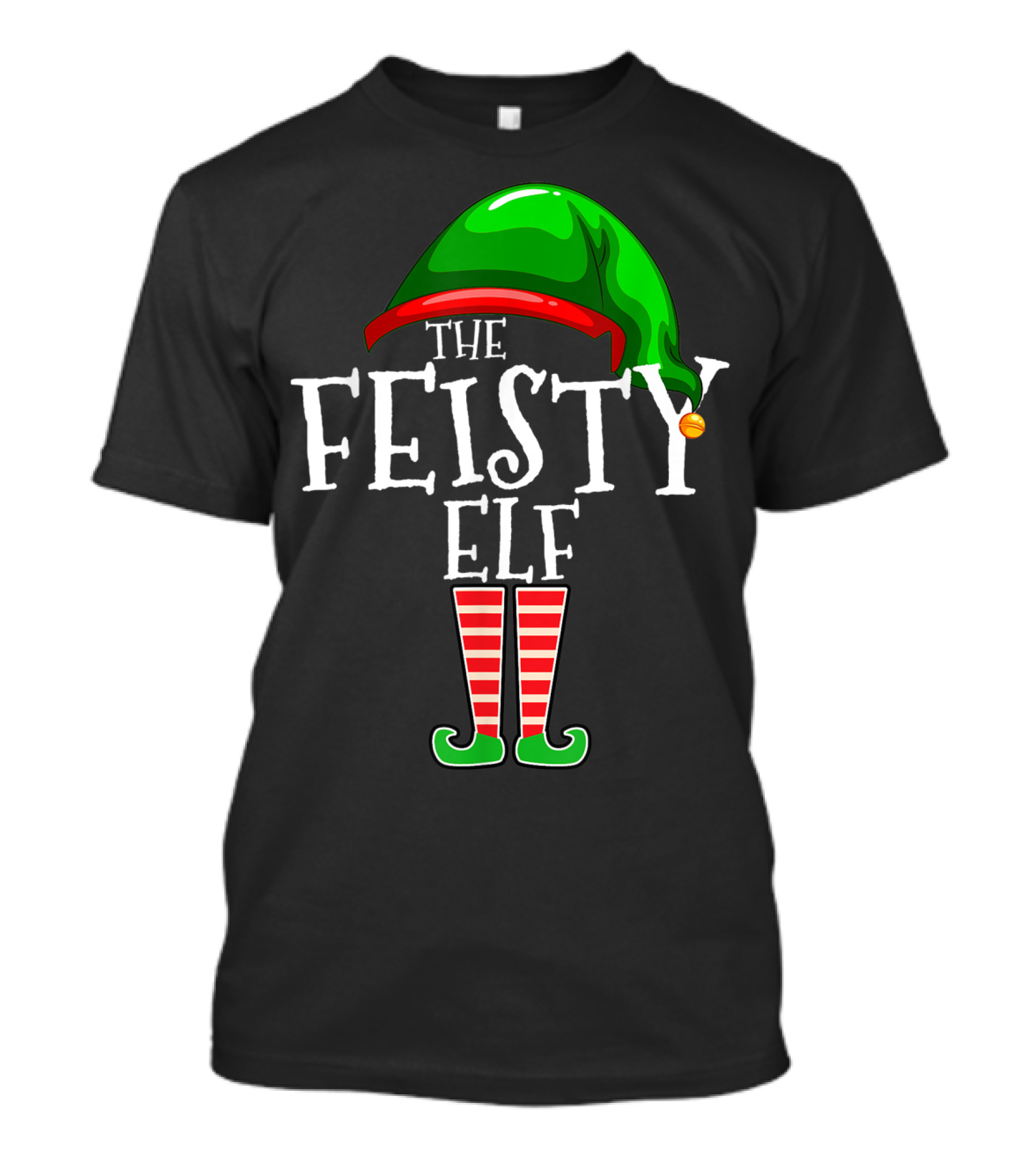The Feisty Elf Hat And Striped Boots T-Shirt