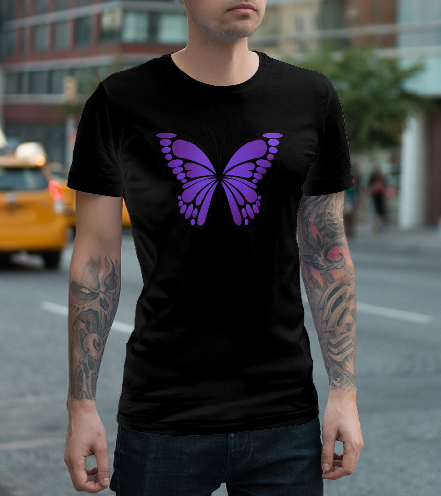 Vibrant Purple Butterfly T-Shirt