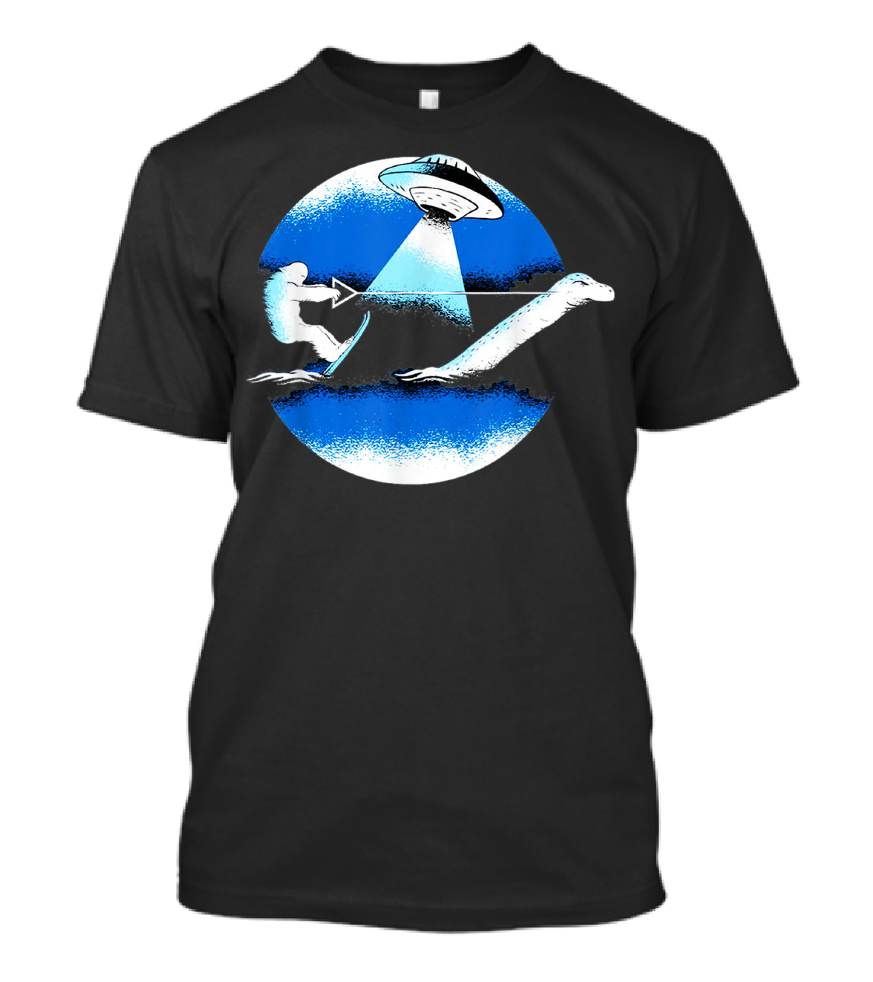 UFO Hunter I Want To Believe Vintage Wakeboarding Alien T-Shirt