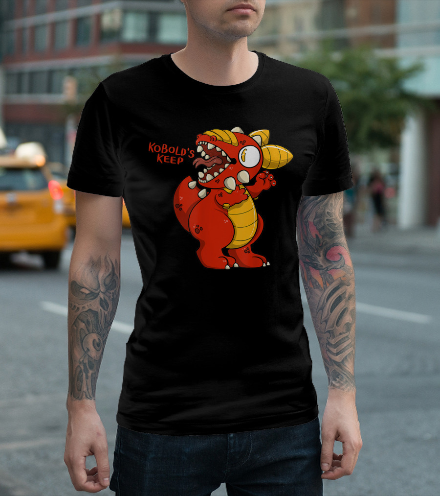 Kobold's Keep Red Dinosaur Monster T-Shirt