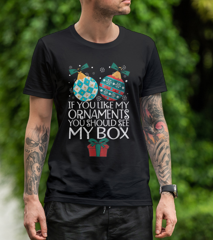 If You Like My Ornaments You Should See My Box Christmas Holiday Gift Humor T-Shirt
