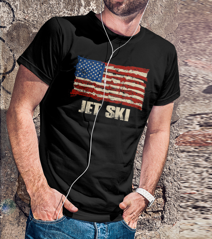American Flag Jet Ski Patriotic USA T-Shirt