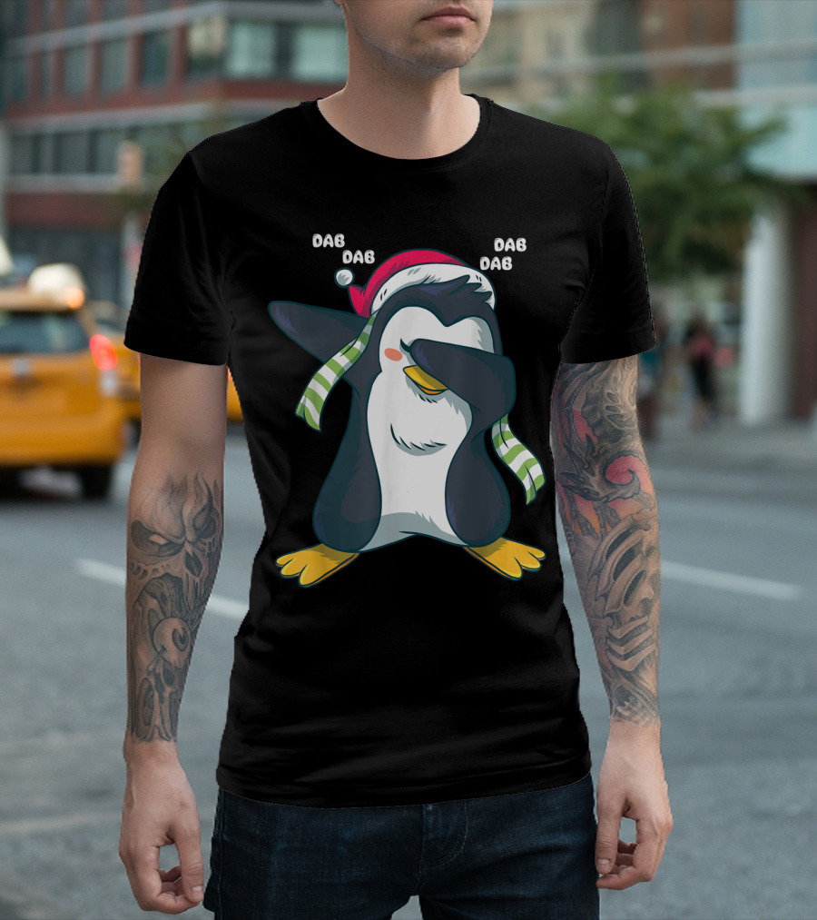 Christmas Dabbing Penguin Dab Dab Funny Family T-Shirt