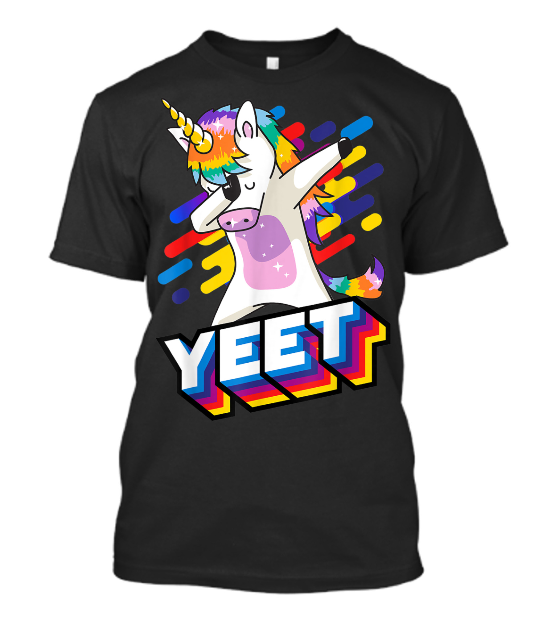 Rainbow Dabbing Unicorn Yeet T-Shirt