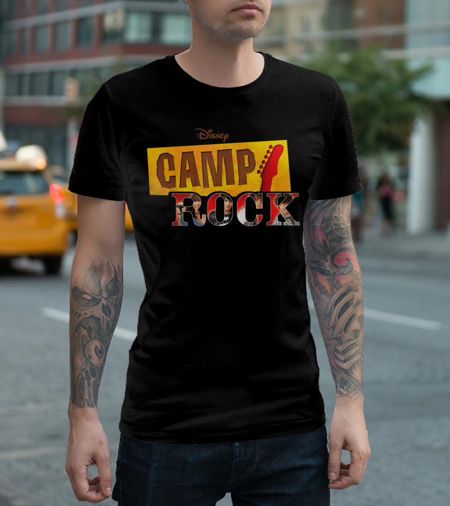 Disney Channel Camp Rock Series Logo with Guitar Image T-Shirt