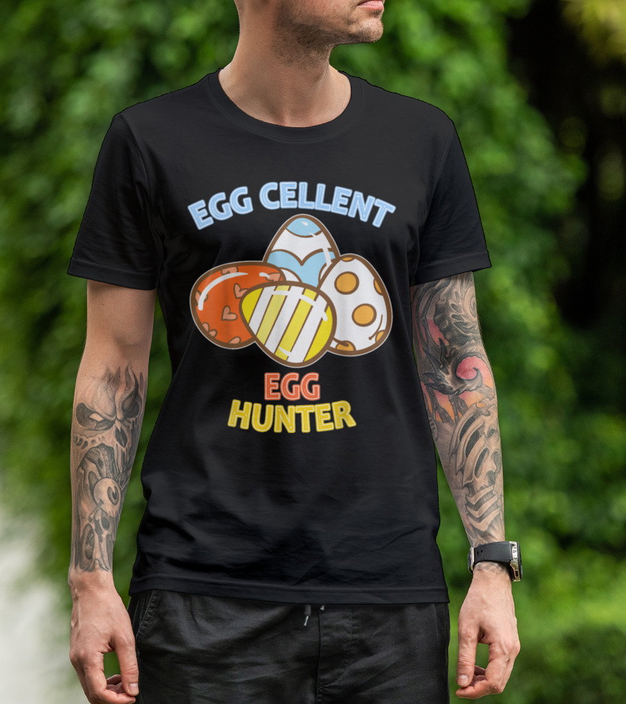 Eggcellent Egg Hunter Colorful Easter Eggs T-Shirt