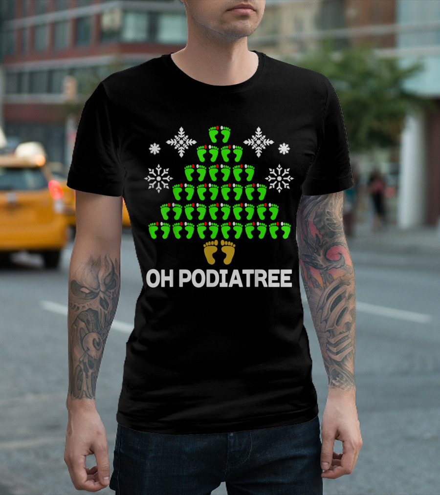 Oh Podiatree Funny Podiatry Christmas Tree Foot Podiatrist T-Shirt