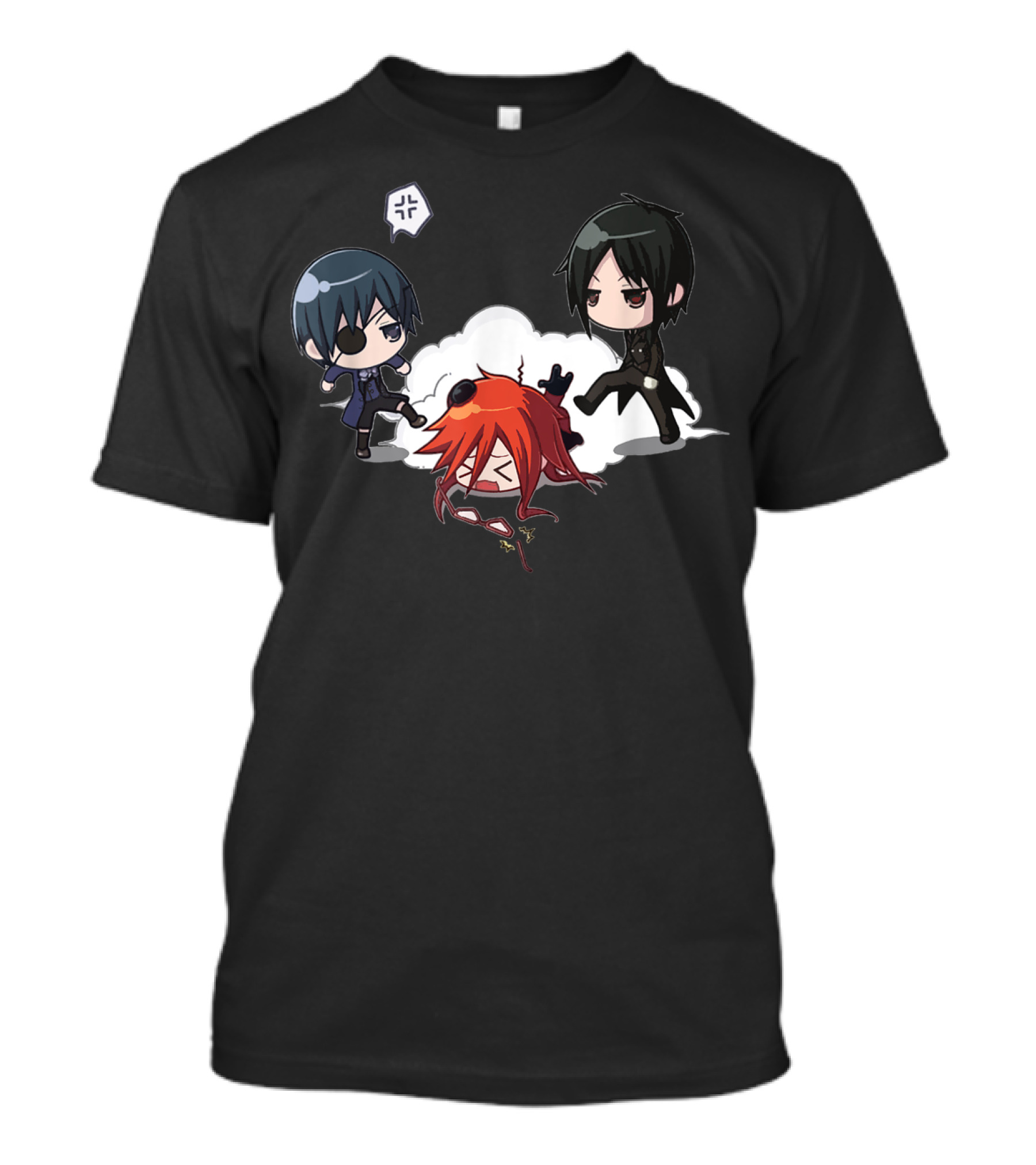 Cute Chibi Butler And Friends Playful Scene T-Shirt