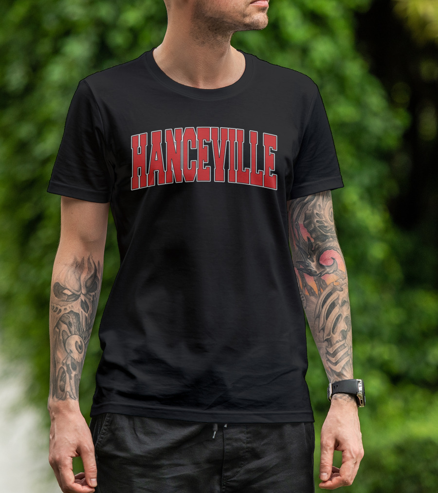 Hanceville Alabama Varsity Style Arch Text Design USA T-Shirt