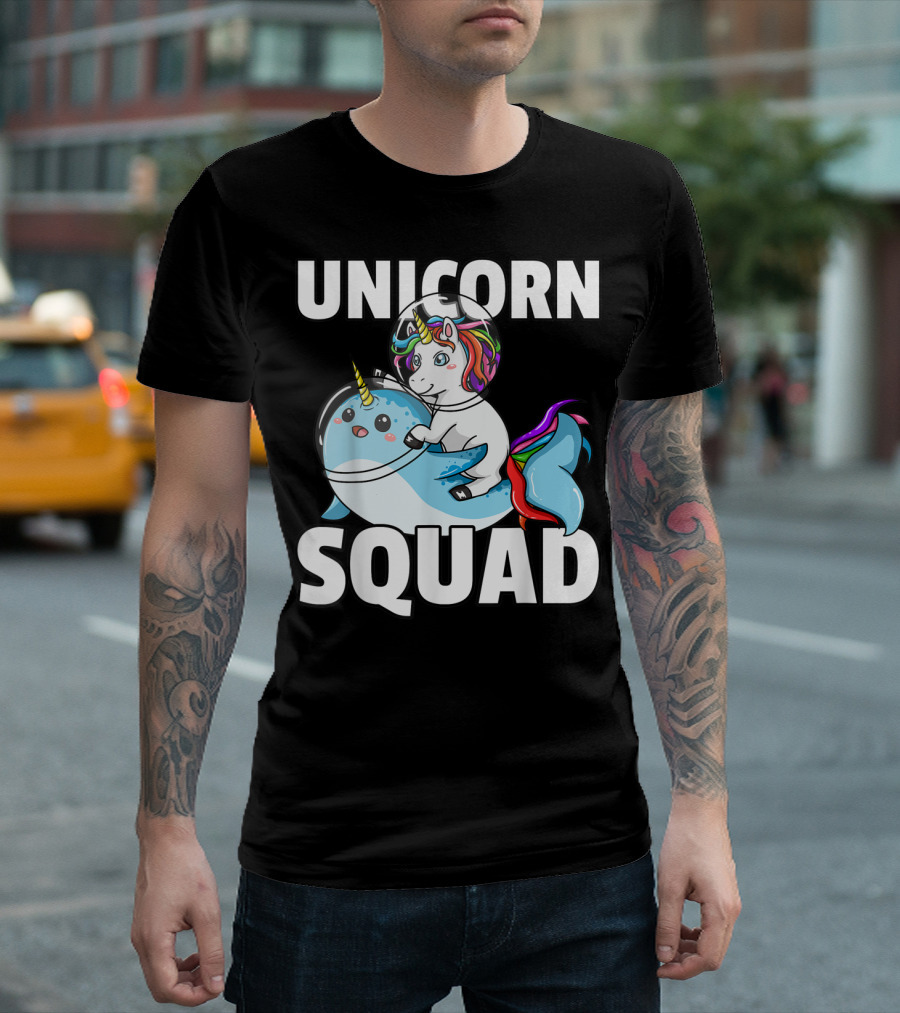 Unicorn Squad Narwhal For Astronauts In Space T-Shirt