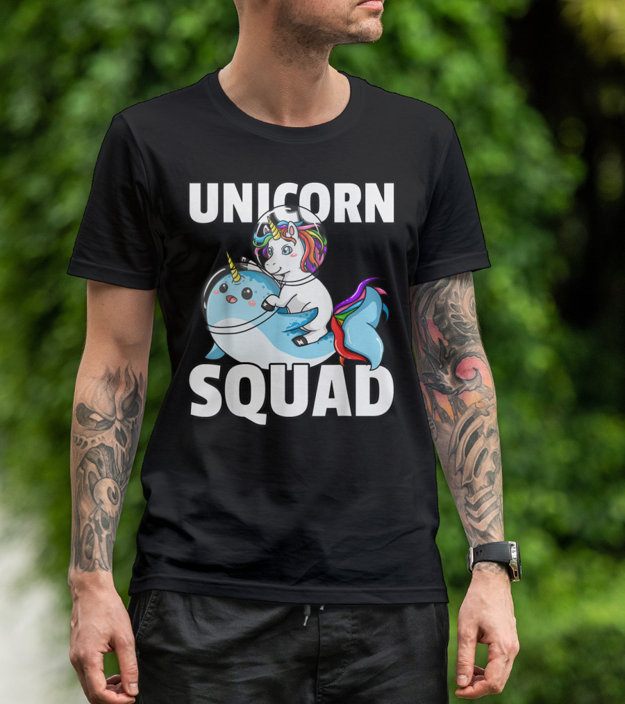 Unicorn Squad Narwhal For Astronauts In Space T-Shirt