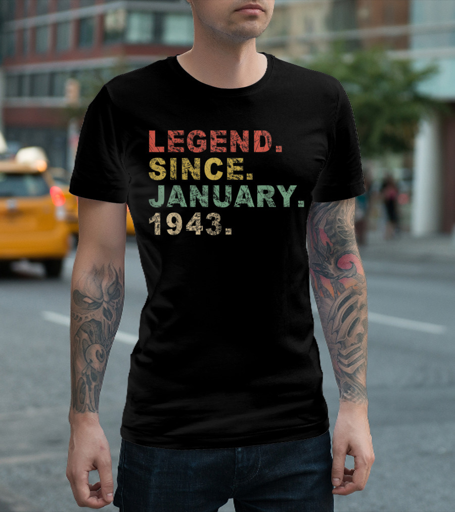 Legend Since January 1943 Vintage Birthday 77th Legend T-Shirt