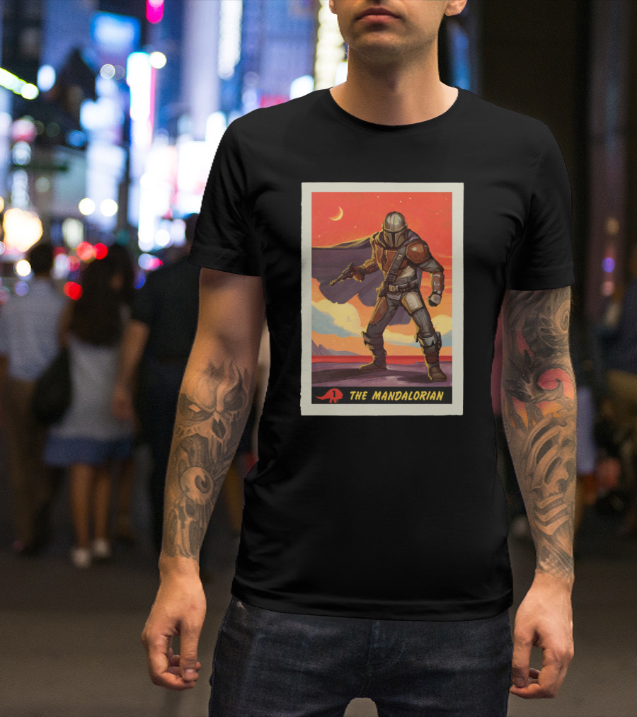 The Mandalorian Vintage Sunset Adventure Scene T-Shirt