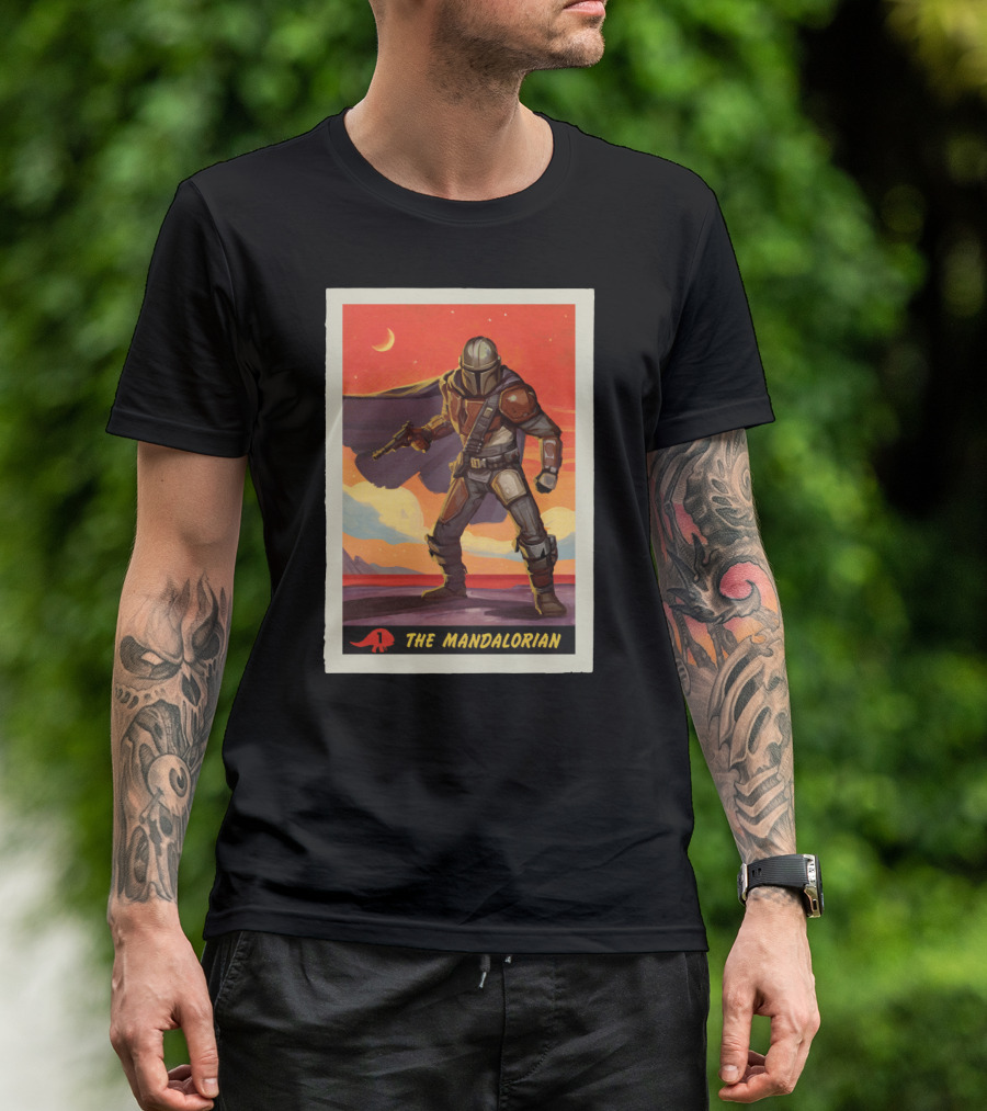 The Mandalorian Vintage Sunset Adventure Scene T-Shirt