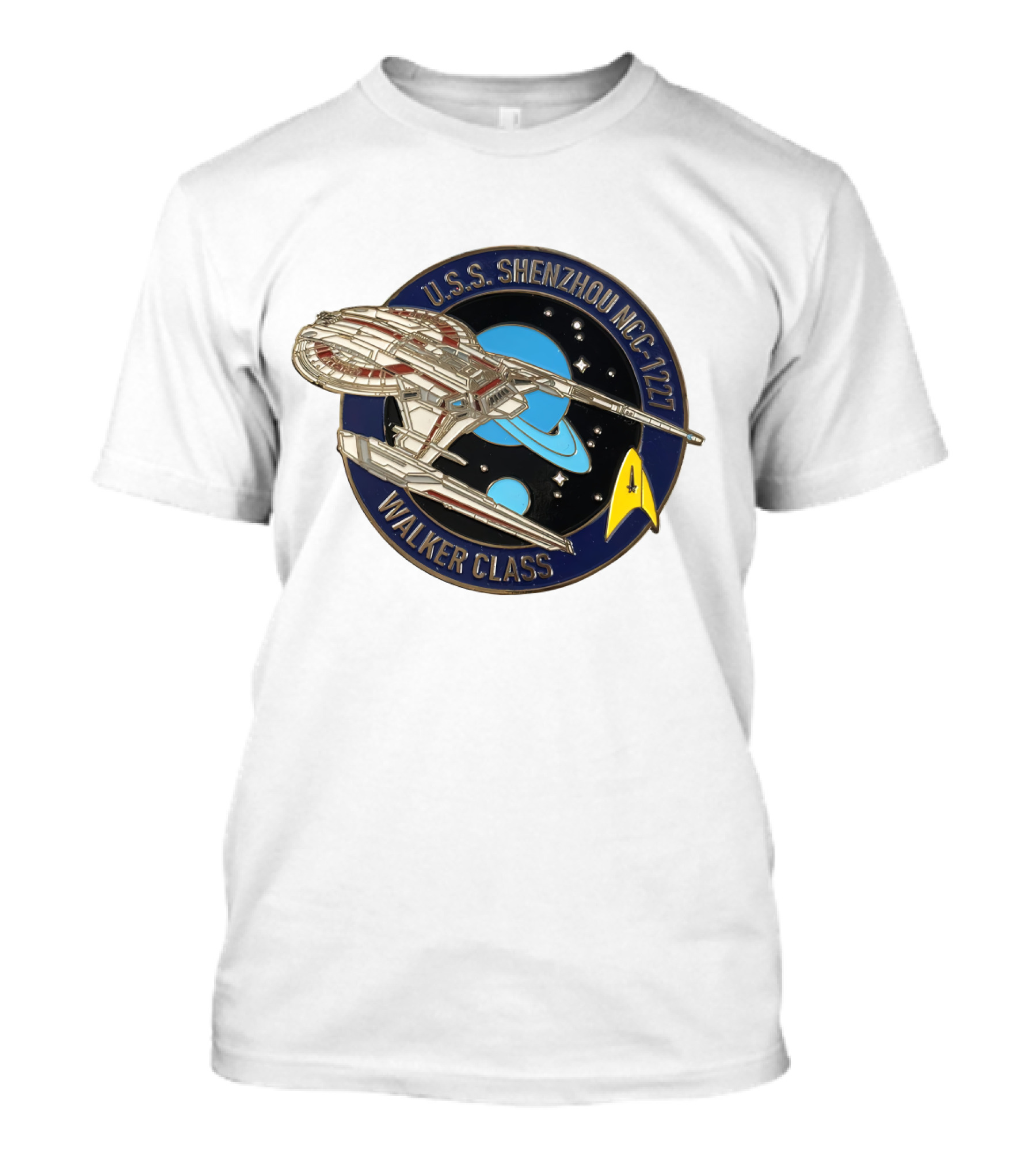 USS Shenzhou NCC-1227 Walker Class Star Trek Insignia Badge T-Shirt