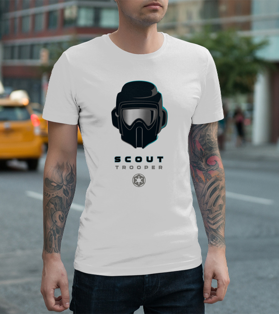 Scout Trooper Helmet With Galactic Empire Emblem T-Shirt