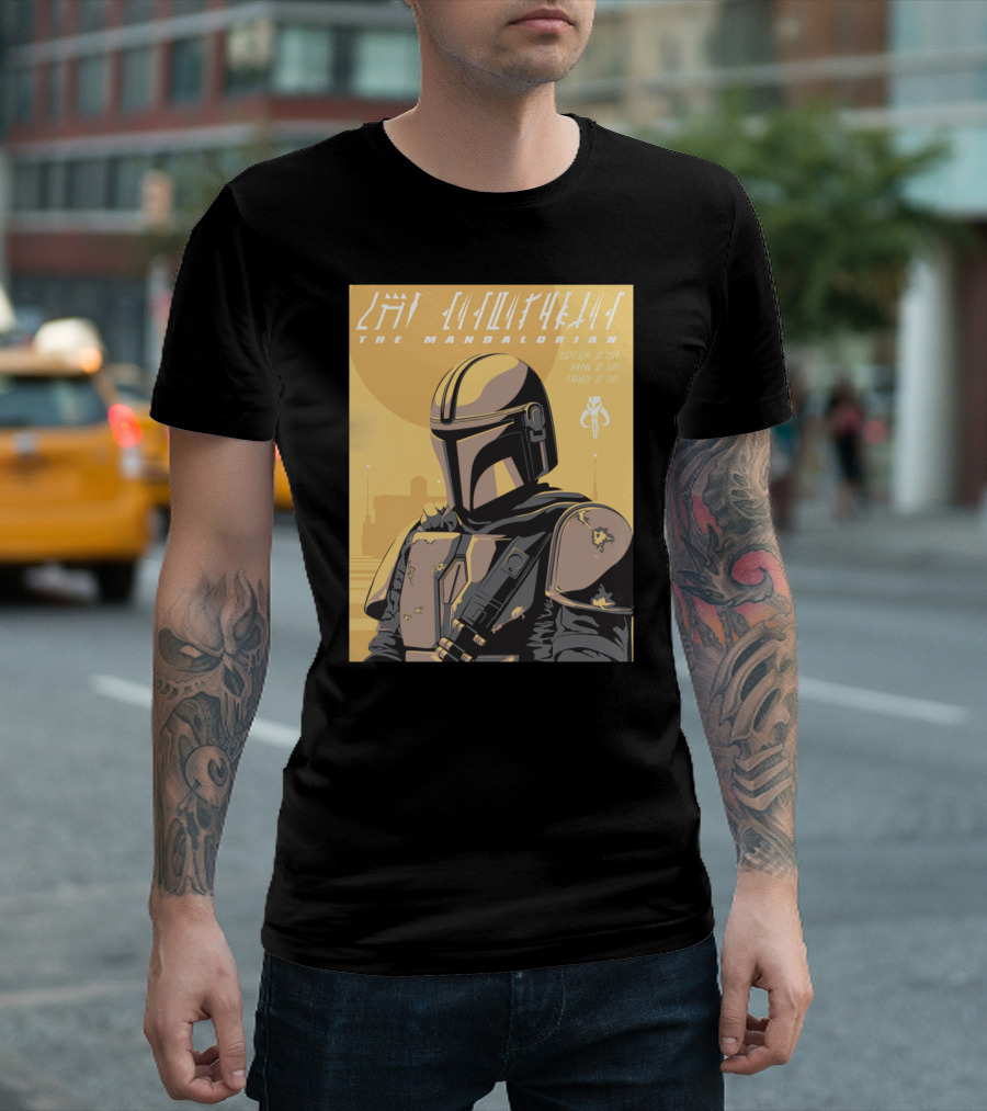 The Mandalorian Cell Shade Star Wars Bounty Hunter Art Deco T-Shirt