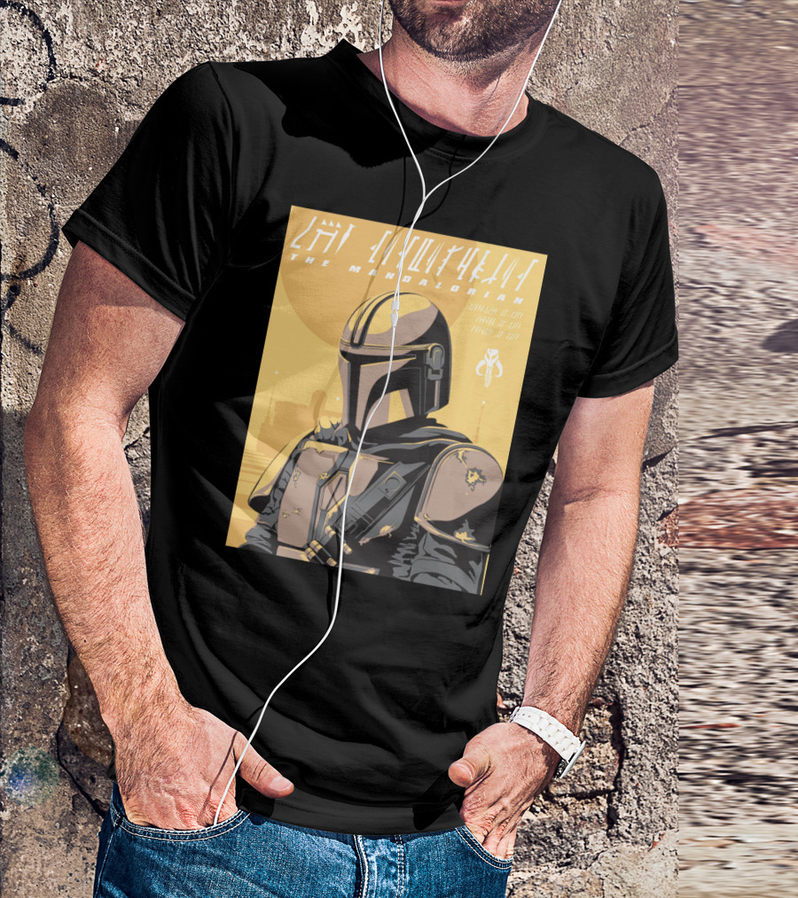 The Mandalorian Cell Shade Star Wars Bounty Hunter Art Deco T-Shirt