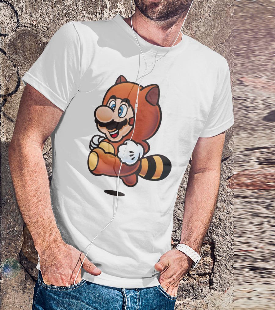Tanooki Mario Super Leaf Power-Up Classic Look T-Shirt