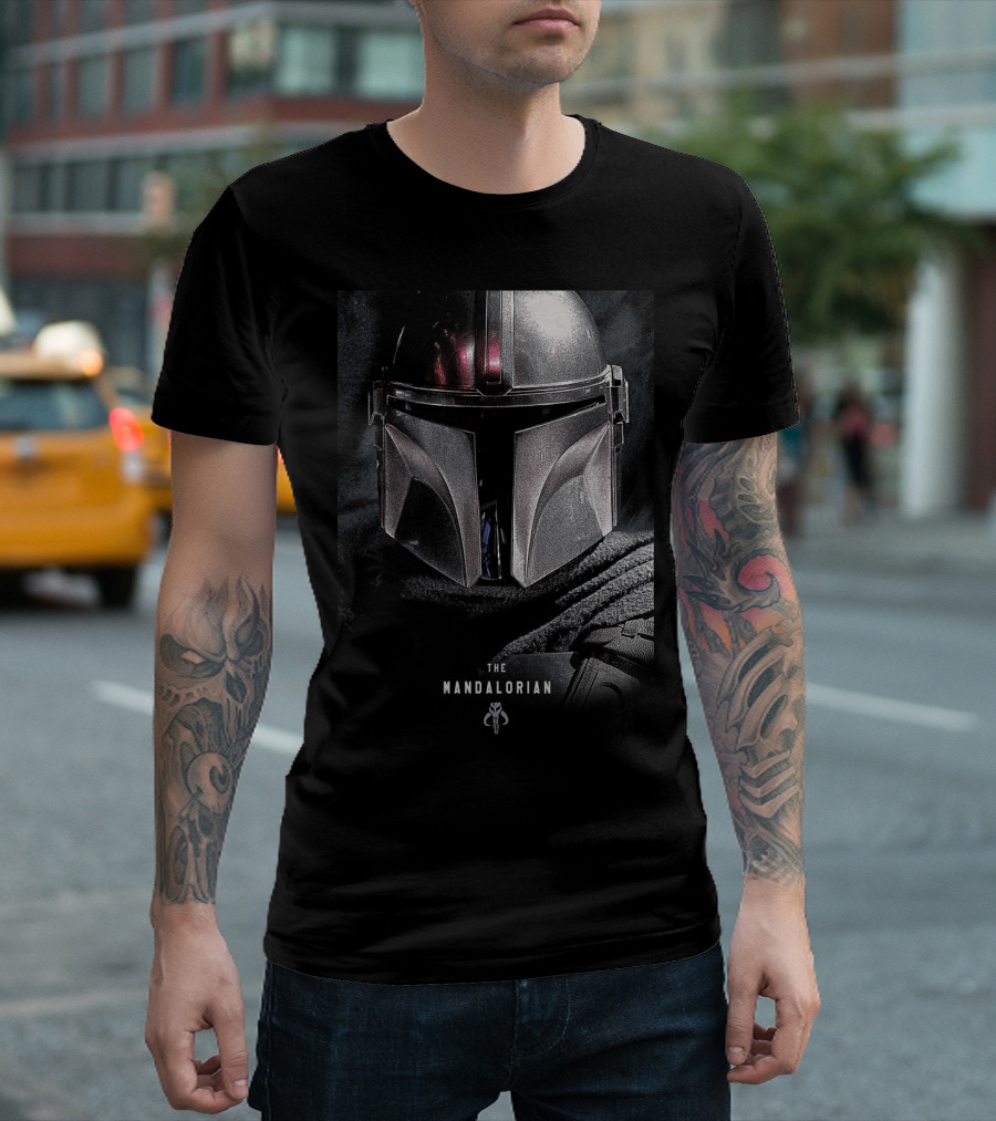 The Mandalorian Shiny Mysterious Star Wars Helmet T-Shirt