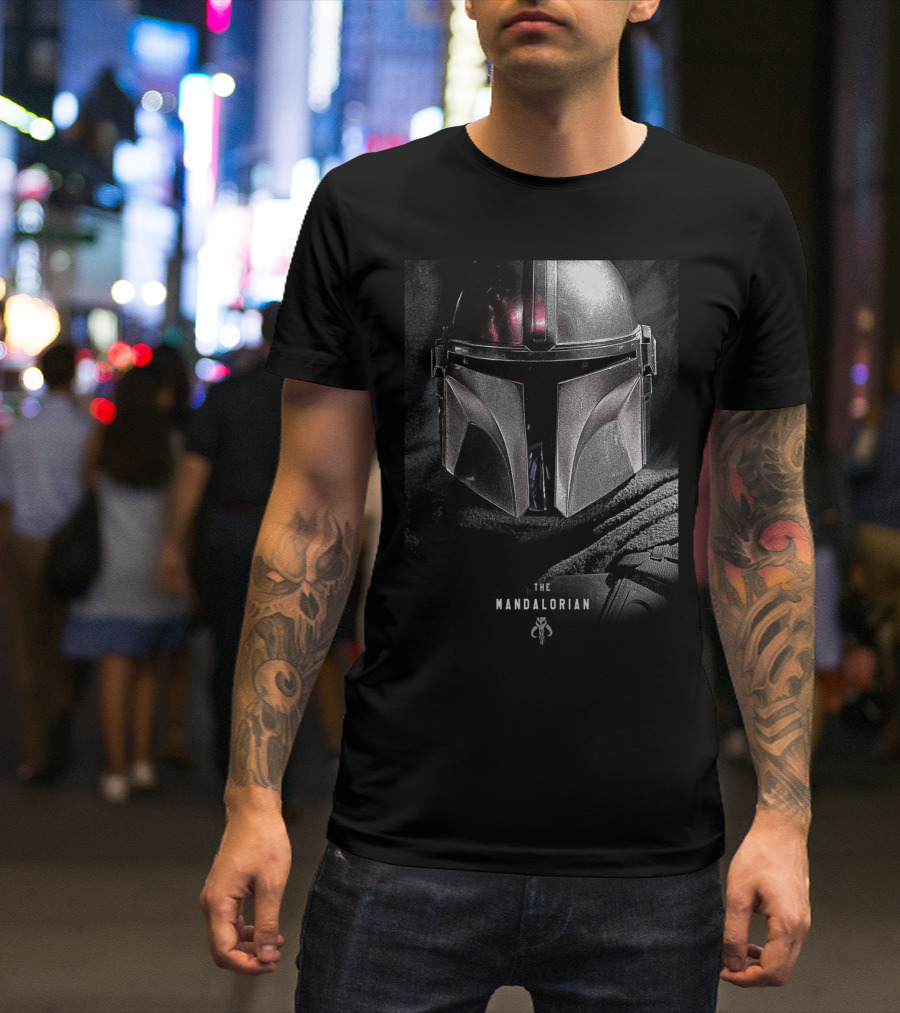 The Mandalorian Shiny Mysterious Star Wars Helmet T-Shirt
