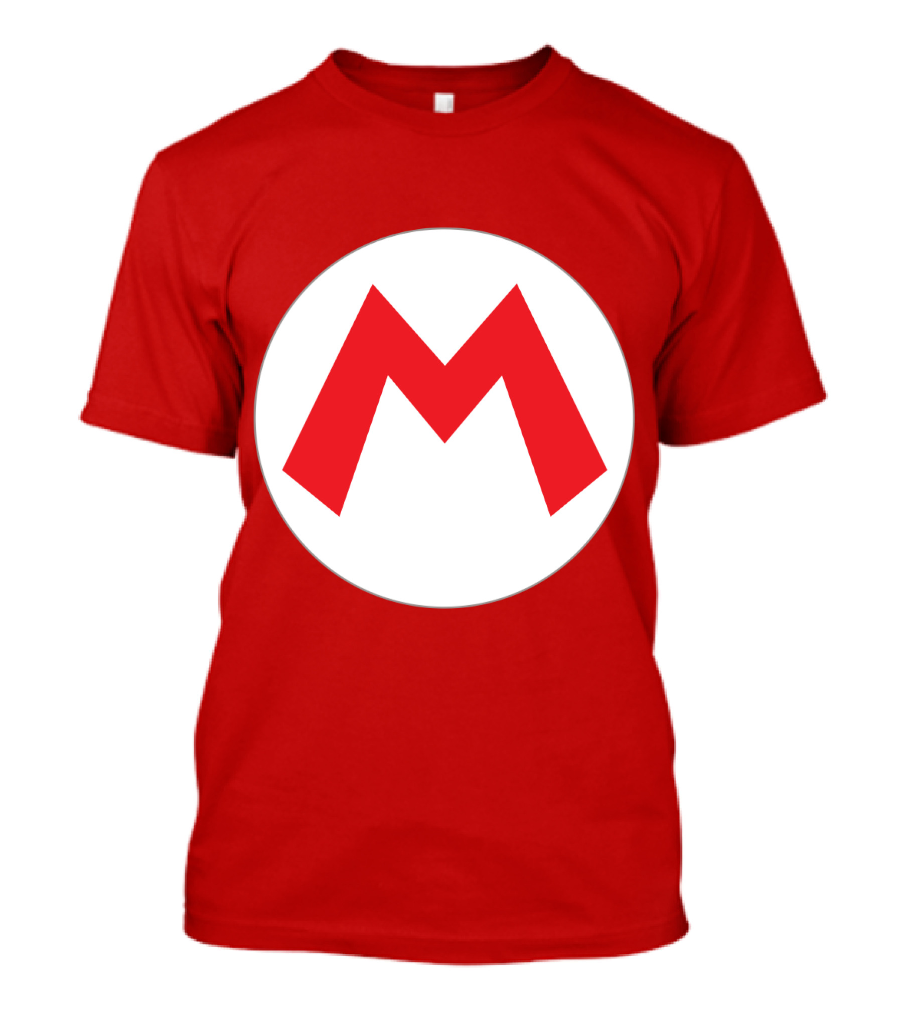 Super Mario Icon Red M On White Circle T-Shirt