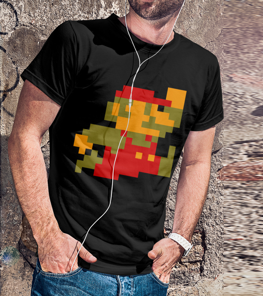 Classic 8-Bit Mario Pixel Art Character T-Shirt