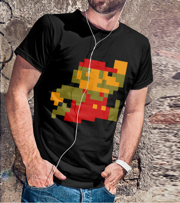 Classic 8-Bit Mario Pixel Art Character T-Shirt