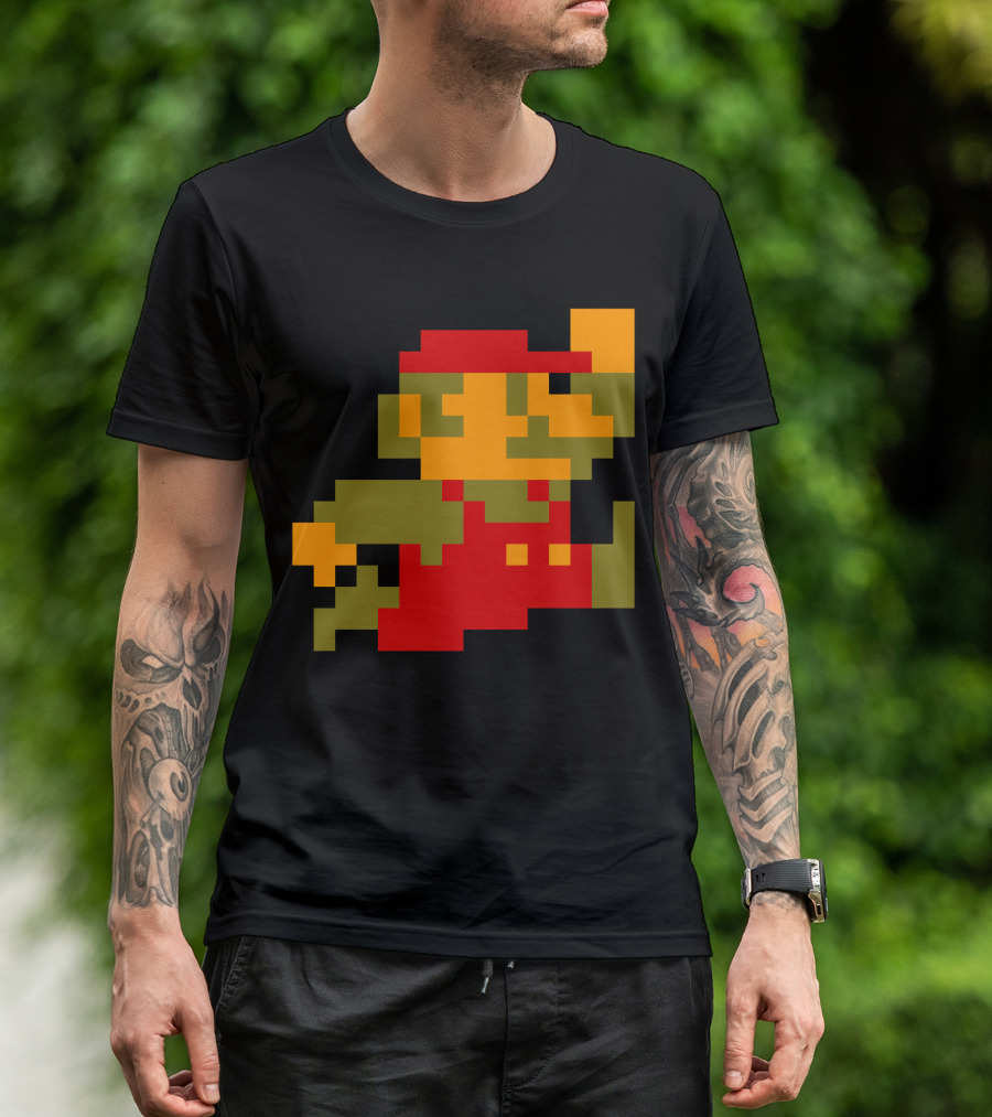 Classic 8-Bit Mario Pixel Art Character T-Shirt