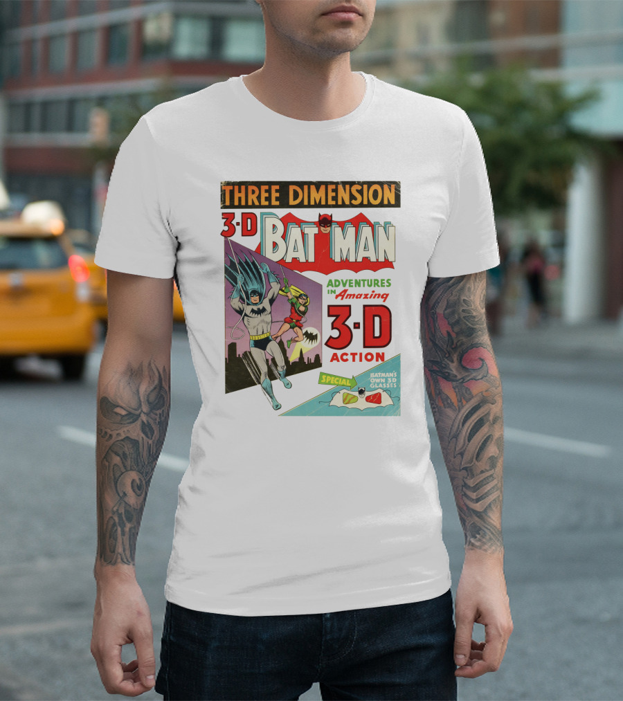 Three Dimension 3-D Batman Adventures In Amazing 3-D Action Special Batman's Own 3-D Glasses T-Shirt
