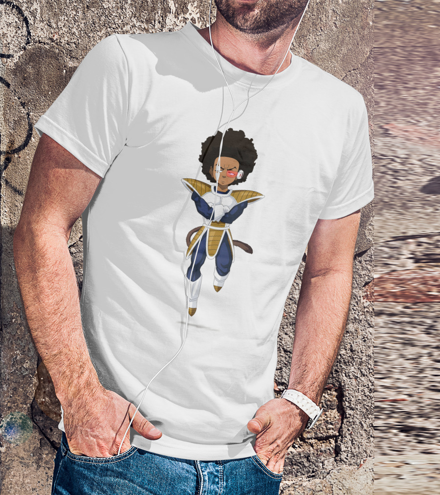 Huey Freeman X Saiyan Fusion Crossover Character T-Shirt
