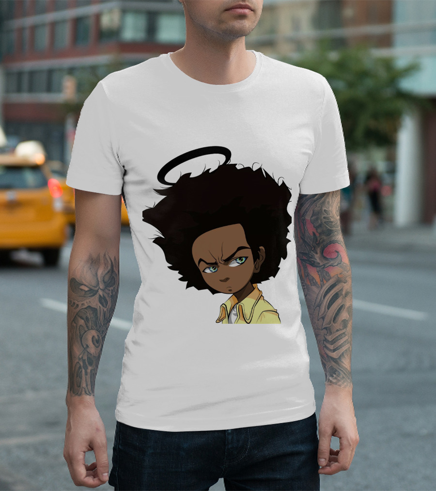 TBD7 Boondocks Huey Freeman Anime Halo T-Shirt