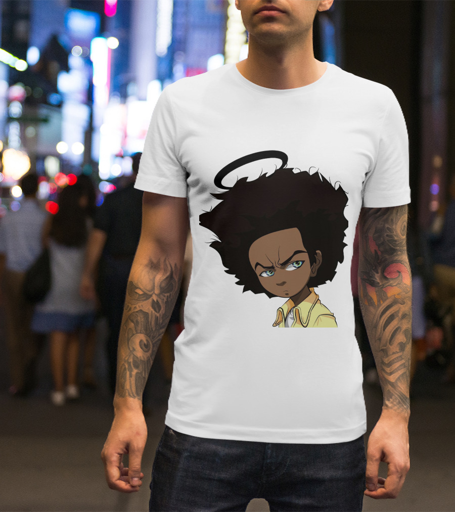 TBD7 Boondocks Huey Freeman Anime Halo T-Shirt