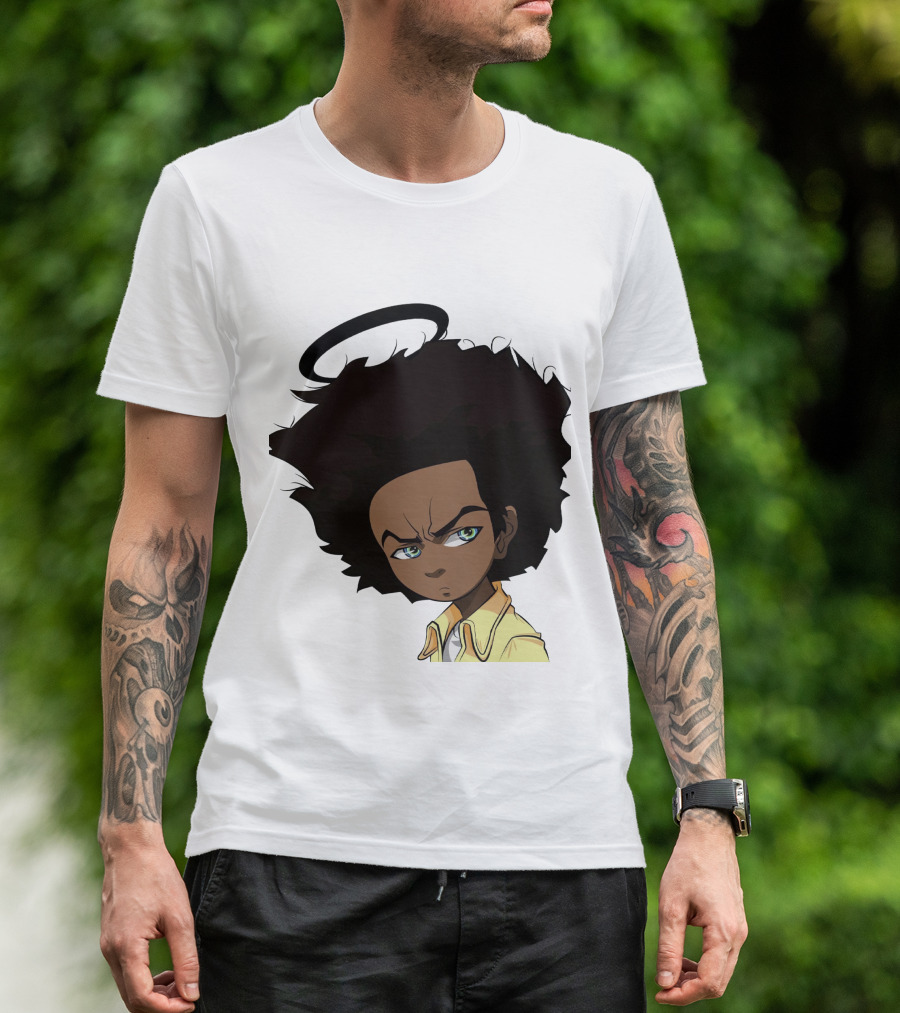 TBD7 Boondocks Huey Freeman Anime Halo T-Shirt