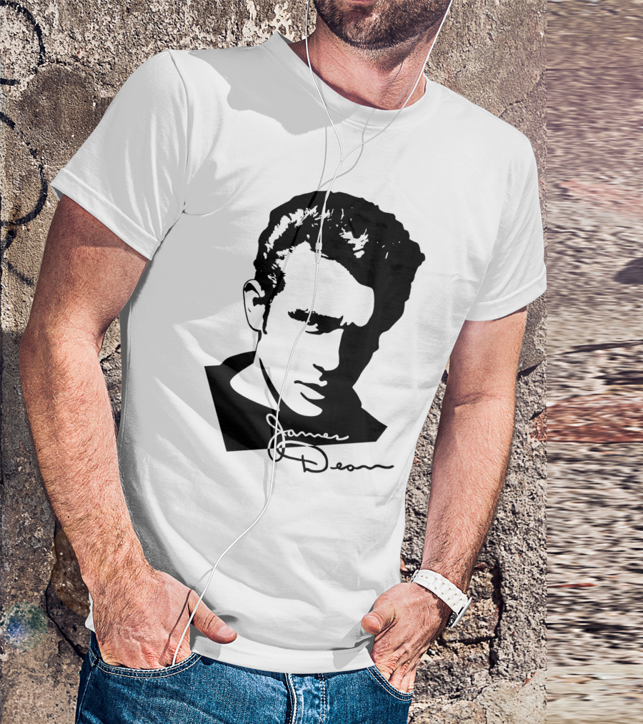 James Dean Portrait With Signature T-Shirt