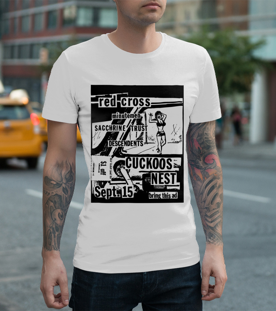 Red Cross Minutemen Sacchrine Trust Descendents Cuckoos Nest Sept 15 T-Shirt