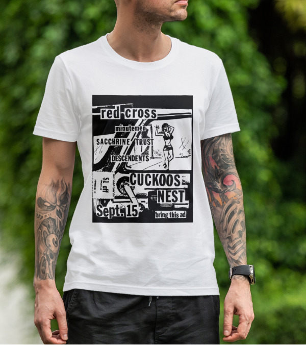 Red Cross Minutemen Sacchrine Trust Descendents Cuckoos Nest Sept 15 T-Shirt