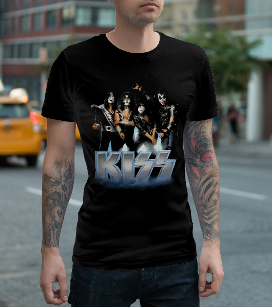 KISS Band Iconic Rock Group Members Face Paint and Costumes T-Shirt