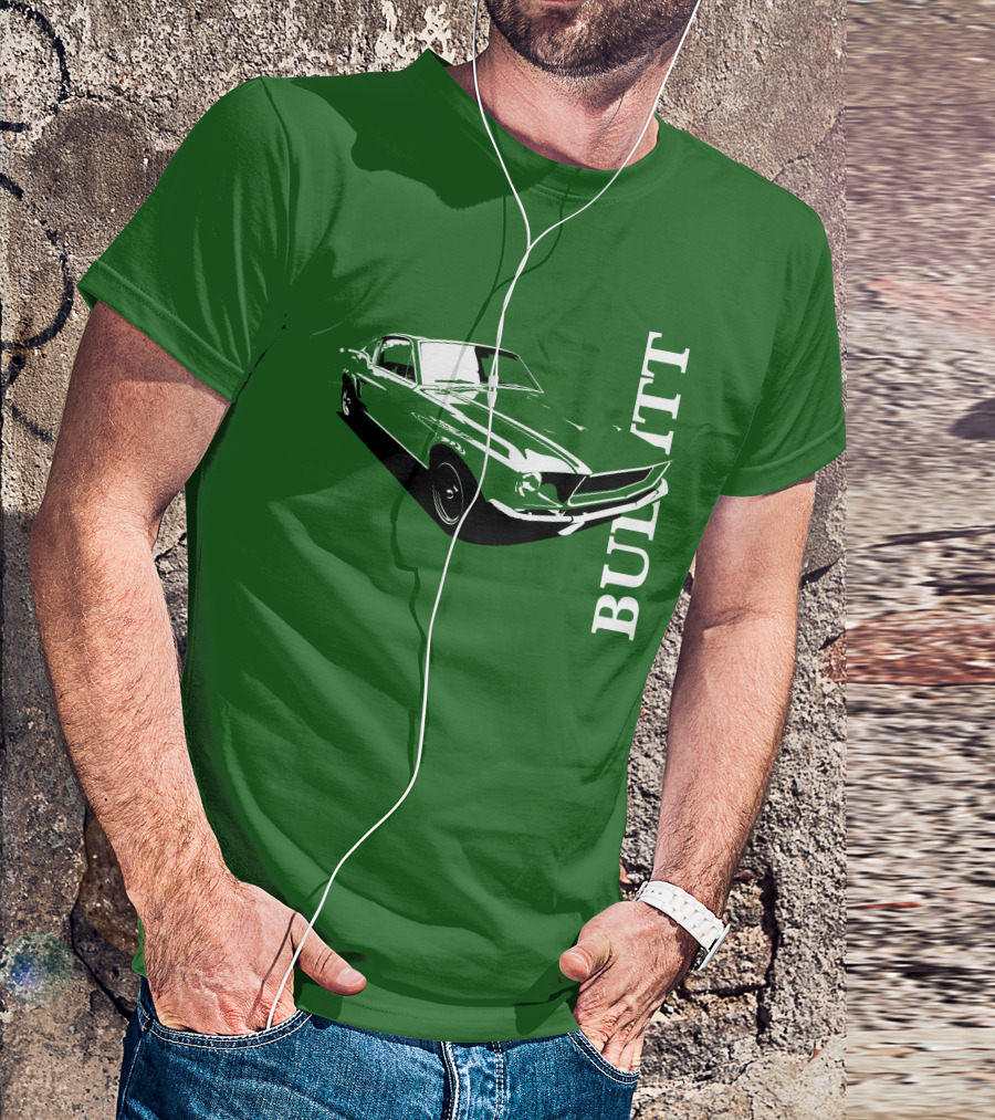 Bullitt Classic Car Green Mustang T-Shirt