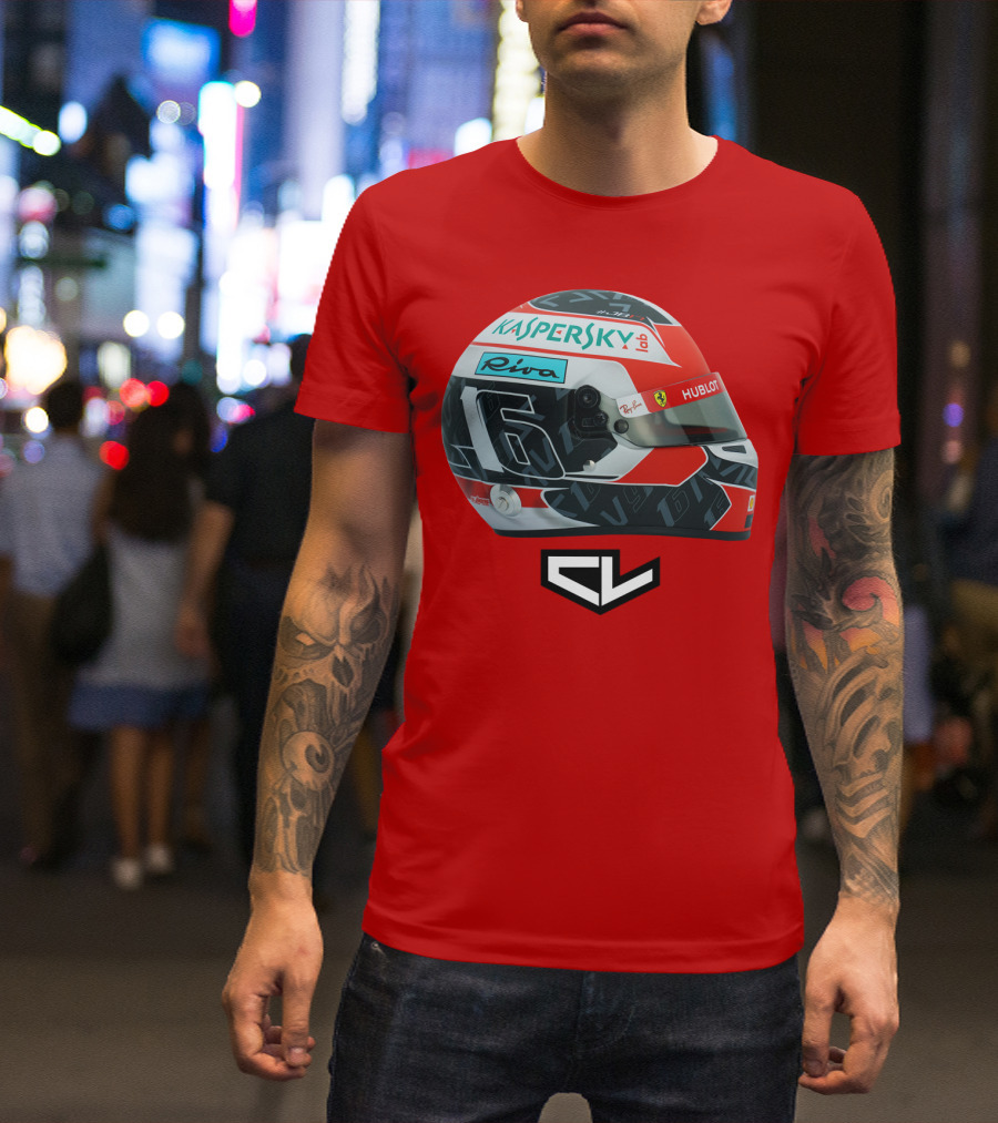 Kaspersky Riva Hublot Ferrari F1 Helmet CL Charles Leclerc 16 T-Shirt
