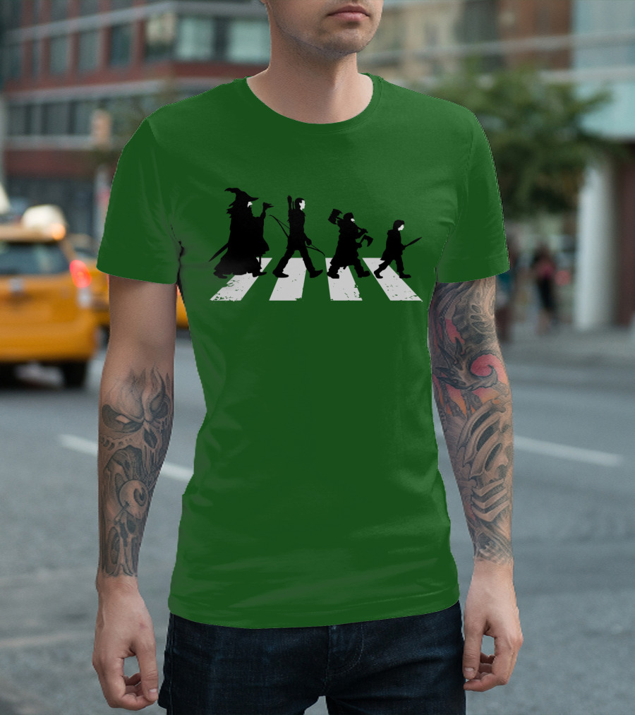 The Lord of the Rings Characters Abbey Road Crossover T-Shirt