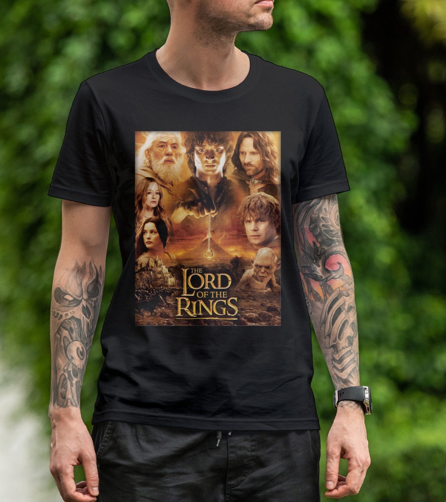 The Lord Of The Rings Gandalf Frodo Aragorn Sam Gollum Movie T-Shirt