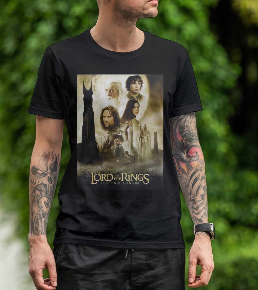The Lord Of The Rings The Two Towers Movie Characters And Towers T-Shirt