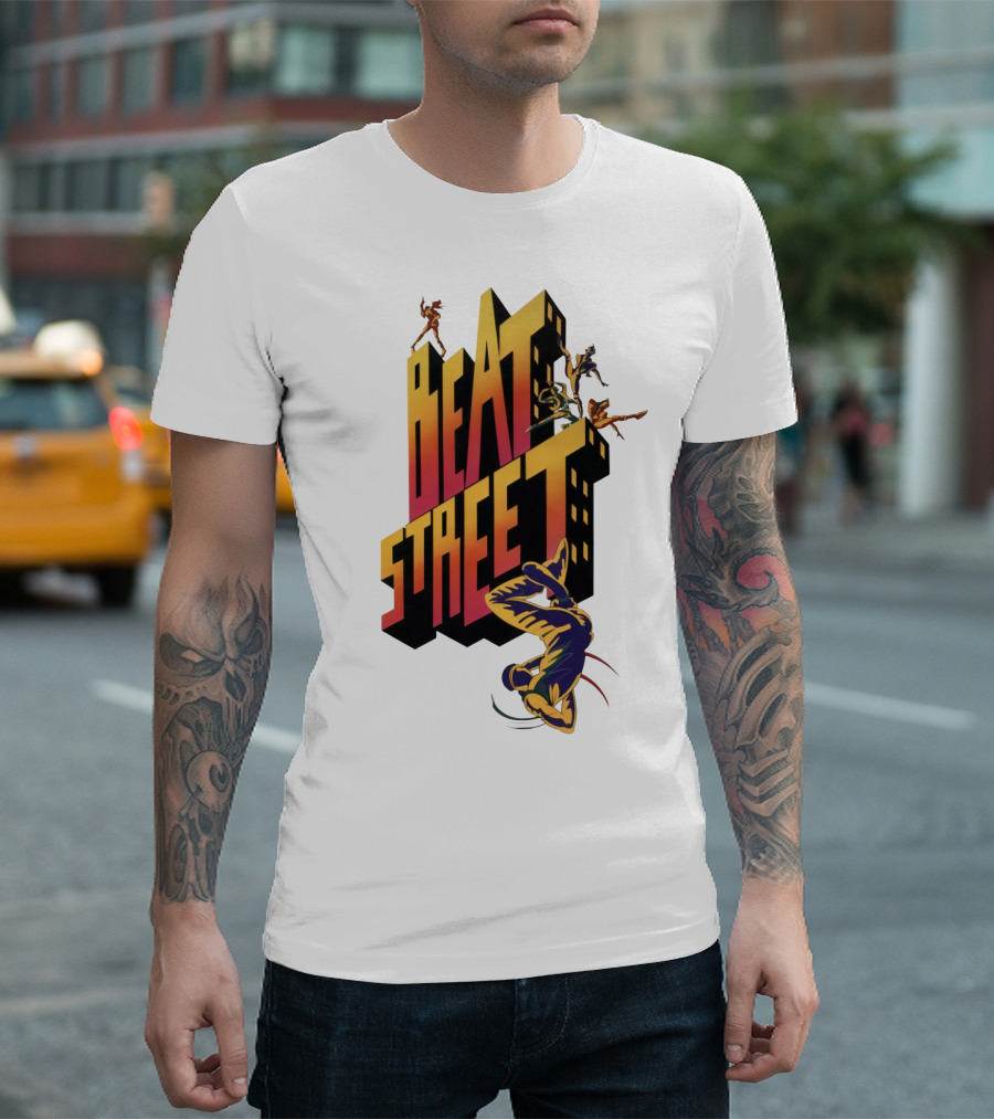 Beat Street Breakdancing Silhouette Graffiti Style Retro T-Shirt