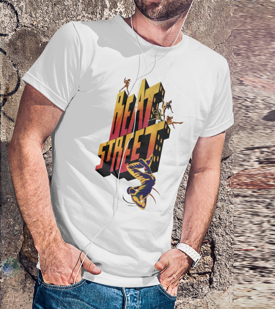 Beat Street Breakdancing Silhouette Graffiti Style Retro T-Shirt
